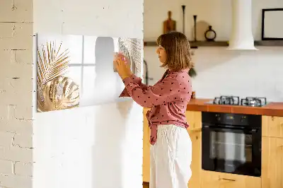 Magnetisk skrivetavle med motiv af eksotiske blade