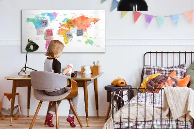 Magnetisk verdenskorttavle til at tegne på