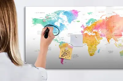 Magnetisk verdenskorttavle til at tegne på