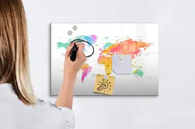 Magnetisk verdenskorttavle til at tegne på