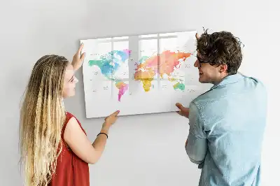 Magnetisk verdenskorttavle til at tegne på