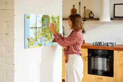 Magnetisk verdenskort med flag magnetisk tavle til at tegne på
