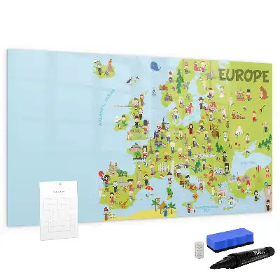 Magnetisk verdenskort med flag magnetisk tavle til at tegne på