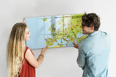 Magnetisk verdenskort med flag magnetisk tavle til at tegne på