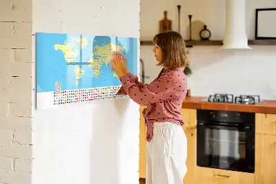 Magnetisk verdenskort tavle til at tegne på
