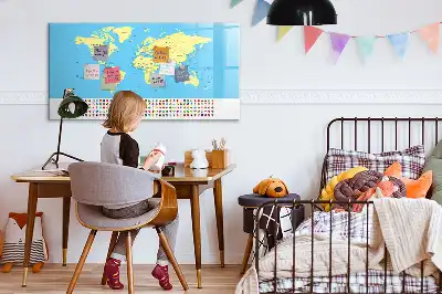 Magnetisk verdenskort tavle til at tegne på