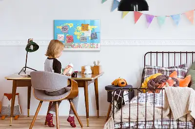 Magnetisk verdenskort tavle til at tegne på