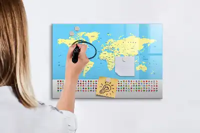 Magnetisk verdenskort tavle til at tegne på