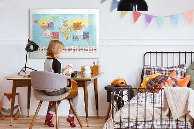 Geografisk verdenskort magnetisk skrivetavle