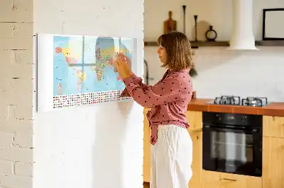 Geografisk verdenskort magnetisk skrivetavle