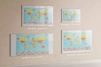 Geografisk verdenskort magnetisk skrivetavle