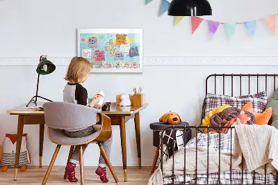 Geografisk verdenskort magnetisk skrivetavle