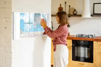 Magnetisk skrivetavle med motiv af kontinentkort