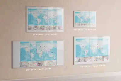 Magnetisk skrivetavle med motiv af kontinentkort