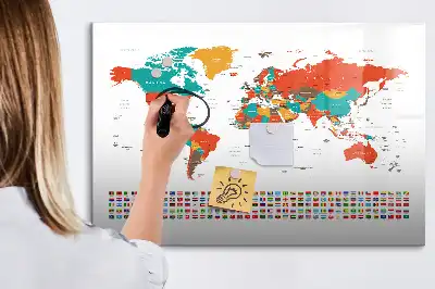 Magnetisk verdenskort til tegning farverigt design
