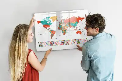 Magnetisk verdenskort til tegning farverigt design