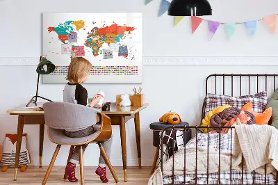 Magnetisk verdenskort til tegning farverigt design