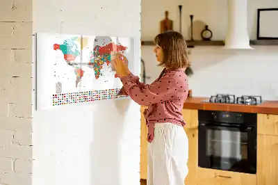 Magnetisk verdenskort til tegning farverigt design