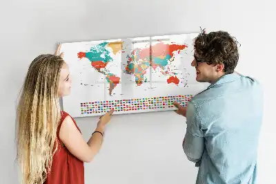 Magnetisk verdenskort til tegning farverigt design