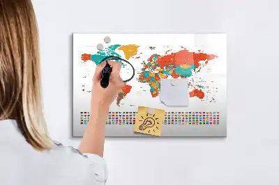 Magnetisk verdenskort til tegning farverigt design