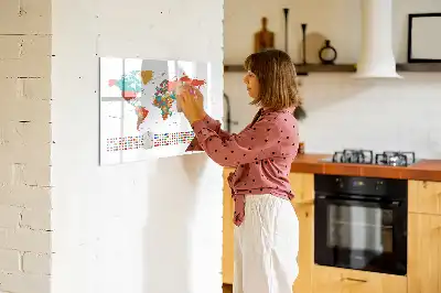 Magnetisk verdenskort til tegning farverigt design
