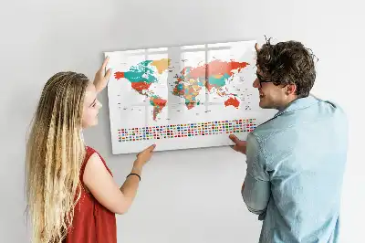 Magnetisk verdenskort til tegning farverigt design
