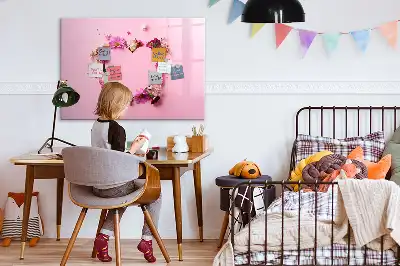 Magnetisk tegnetavle motiv med hjerte af blomster