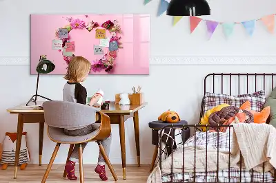 Magnetisk tegnetavle motiv med hjerte af blomster