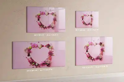 Magnetisk tegnetavle motiv med hjerte af blomster