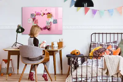 Magnetisk tegnetavle motiv med hjerte af blomster