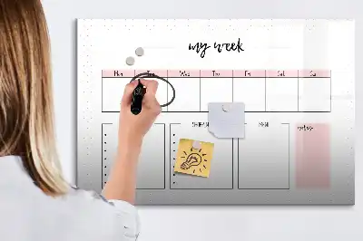 Magnetisk ugeplanlægger skrivetavle