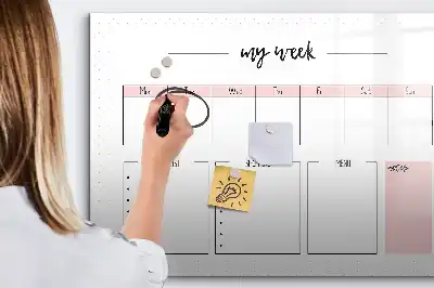 Magnetisk ugeplanlægger skrivetavle