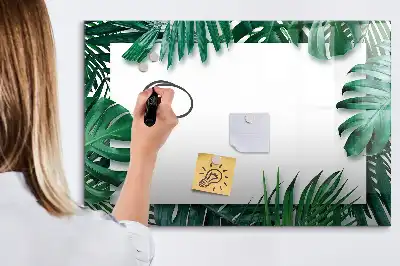Magnetisk skrivetavle med motiv af eksotiske blade