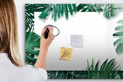 Magnetisk skrivetavle med motiv af eksotiske blade