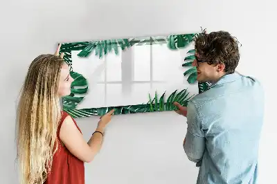 Magnetisk skrivetavle med motiv af eksotiske blade