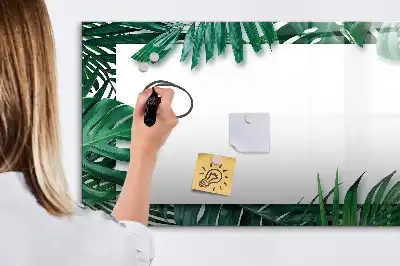 Magnetisk skrivetavle med motiv af eksotiske blade