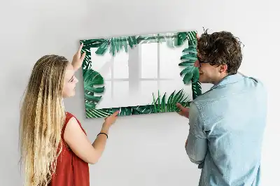 Magnetisk skrivetavle med motiv af eksotiske blade