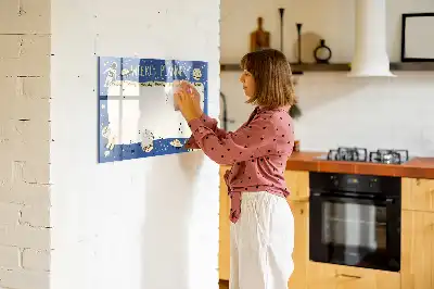 Kosmisk ugeplanner magnetisk tavle til at tegne på