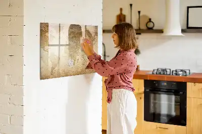 Magnetisk skrivetavle med vintage verdenskort