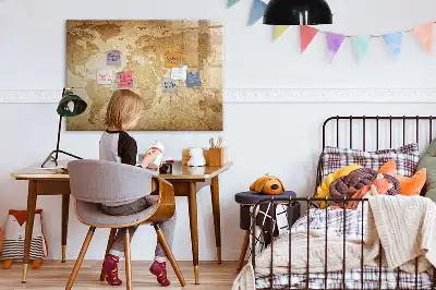 Magnetisk skrivetavle med vintage verdenskort