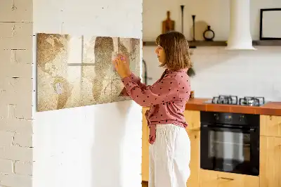 Magnetisk skrivetavle med vintage verdenskort