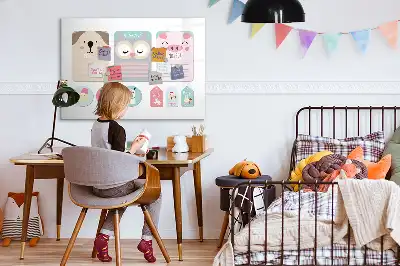 Magnetisk tegnetavle med motiv af glade dyr