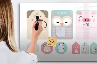 Magnetisk tegnetavle med motiv af glade dyr