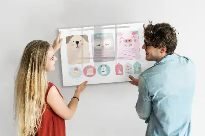 Magnetisk tegnetavle med motiv af glade dyr