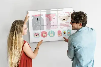 Magnetisk skrivetavle med glade bogmærker