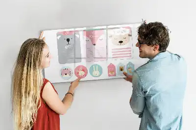 Magnetisk skrivetavle med glade bogmærker