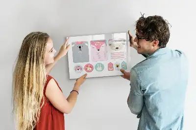 Magnetisk skrivetavle med glade bogmærker