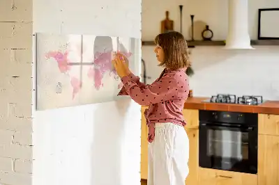 Magnetisk tegnetavle verdenskort med akvareldesign