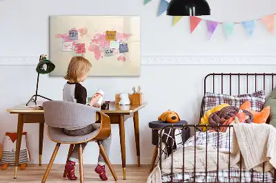 Magnetisk tegnetavle verdenskort med akvareldesign