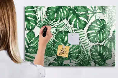 Magnetisk tegnetavle med motiv af monstera-blade